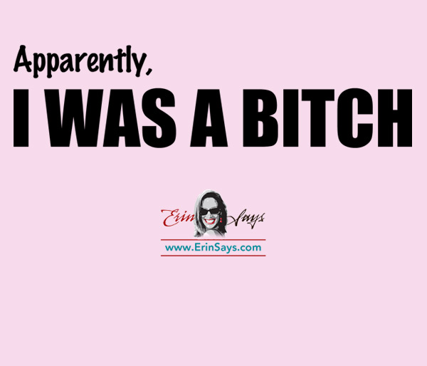 Apparently, I Was A Bitch